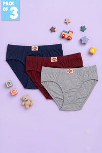 Lee Cooper Boys Solid Briefs (Pack of 3) - Multicolor — thumbnail 1